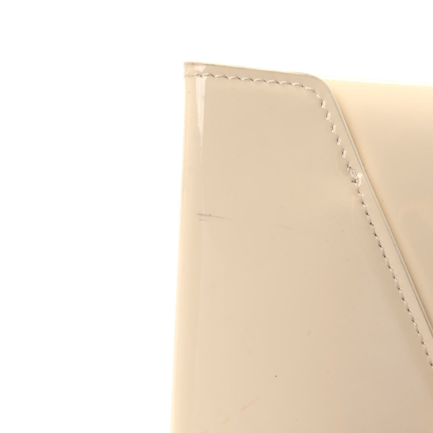 Patent Paloma Envelope Clutch Off White