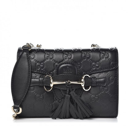 Gucci Guccissima Mini Emily Shoulder Bag Black 1 of 7