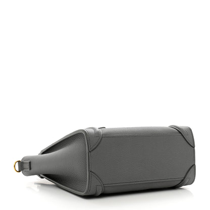 Celine Drummed Calfskin Nano Luggage Kohl 4 of 10