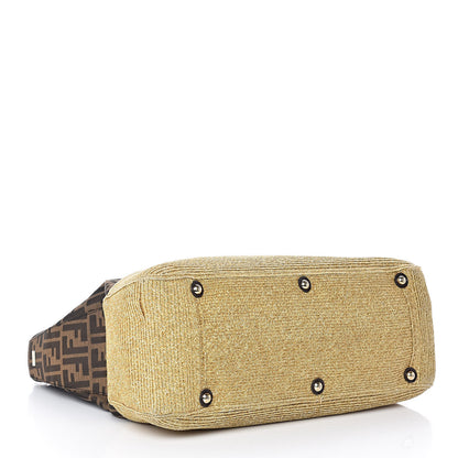 Fendi Zucca Raffia Twins Tote Tobacco 4 of 8