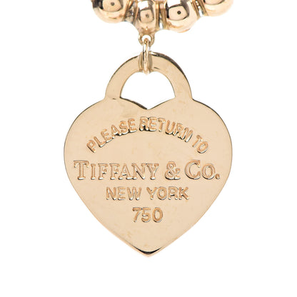 Tiffany 18K Yellow Gold 4mm Return To Tiffany Heart Tag Bead Necklace 4 of 6
