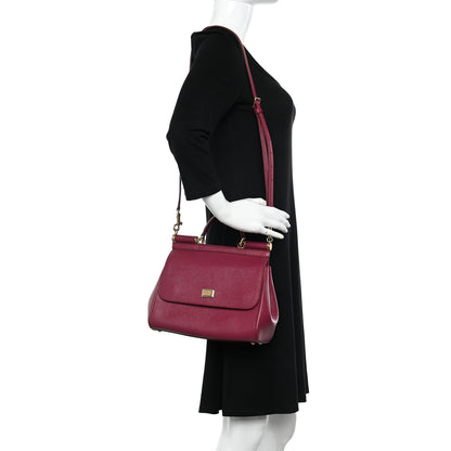Dolce & Gabbana Dauphine Medium Miss Sicily Satchel Dark Red 2 of 9