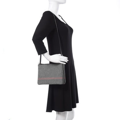 Celine Cotton Canvas Large Trio Crossbody Bag Black White 2 of 10