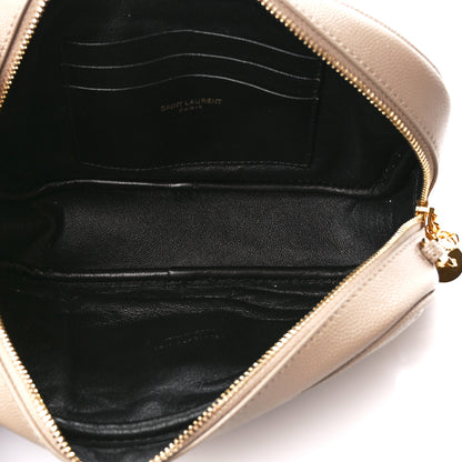 Saint Laurent Grain De Poudre Matelasse Monogram Mini Lou Camera Bag Dark Beige 5 of 10