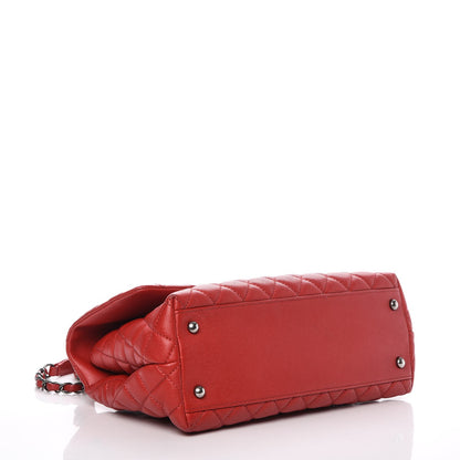 Chanel Caviar Quilted Small Coco Handle Flap Red 4 of 8