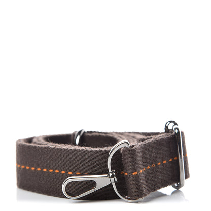 Hermes Toile Caravane Shoulder Strap Chocolate 1 of 4