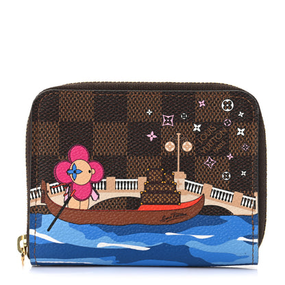 Louis Vuitton Damier Ebene 2019 Christmas Animation Zippy Coin Purse Blue 1 of 7