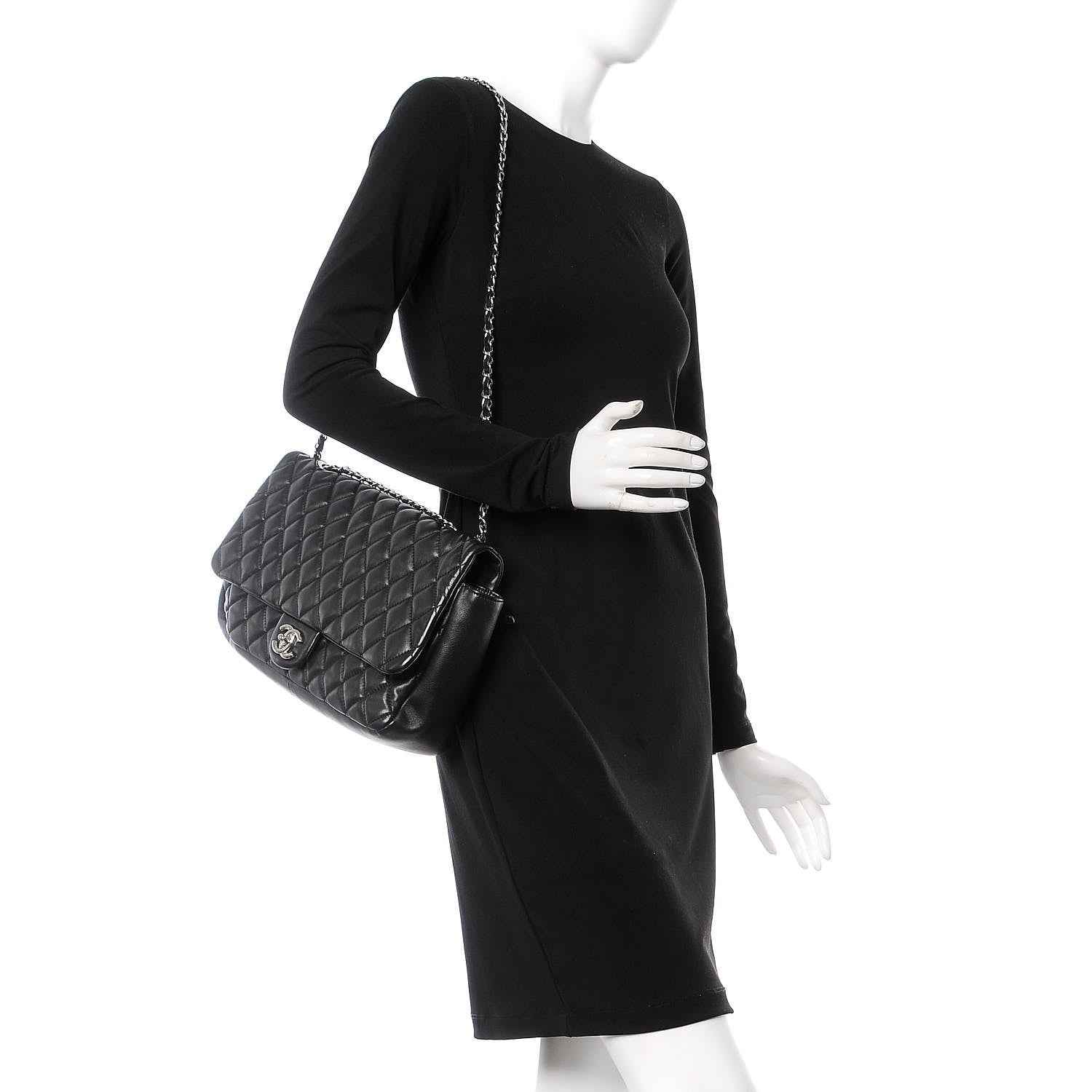 Chanel Lambskin Jumbo Coco Rain Flap Black 3 of 14