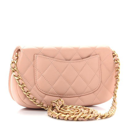 Chanel Calfskin Quilted Coco Mail Clutch With Chain Light Pink 3 of 10