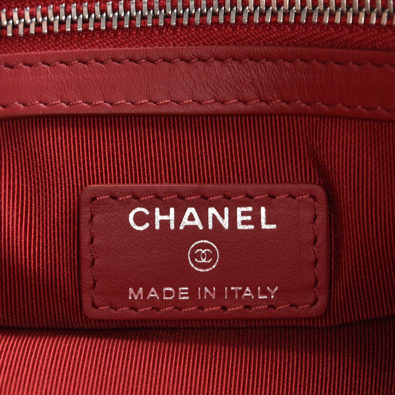 Chanel Caviar Quilted Medium Cosmetic Case Dark Red 6 of 8