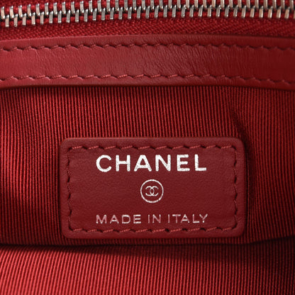 Chanel Caviar Quilted Medium Cosmetic Case Dark Red 6 of 8