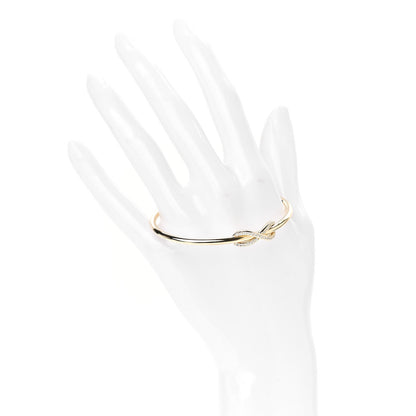 Tiffany 18K Yellow Gold Diamond Infinity Cuff Bracelet 2 of 5