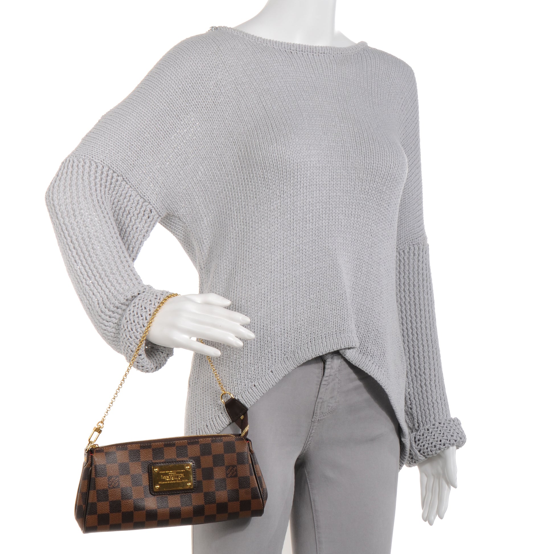 Louis Vuitton Damier Ebene Eva Clutch 2 of 8