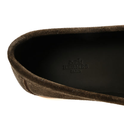 Hermes Suede Calfskin Mens Low Loafers 41.5 Ecorce 8 of 10