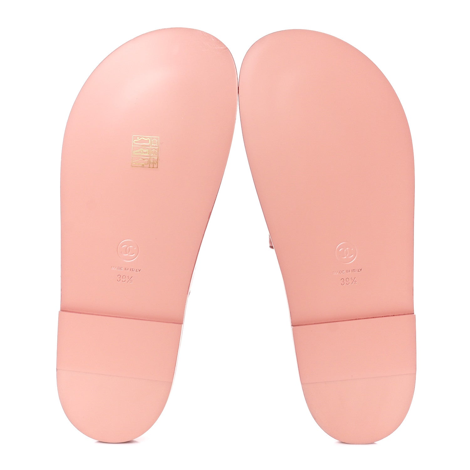 Chanel Lambskin Quilted Velcro Dad Chain CC Slide Sandals 39.5 Pink 5 of 9