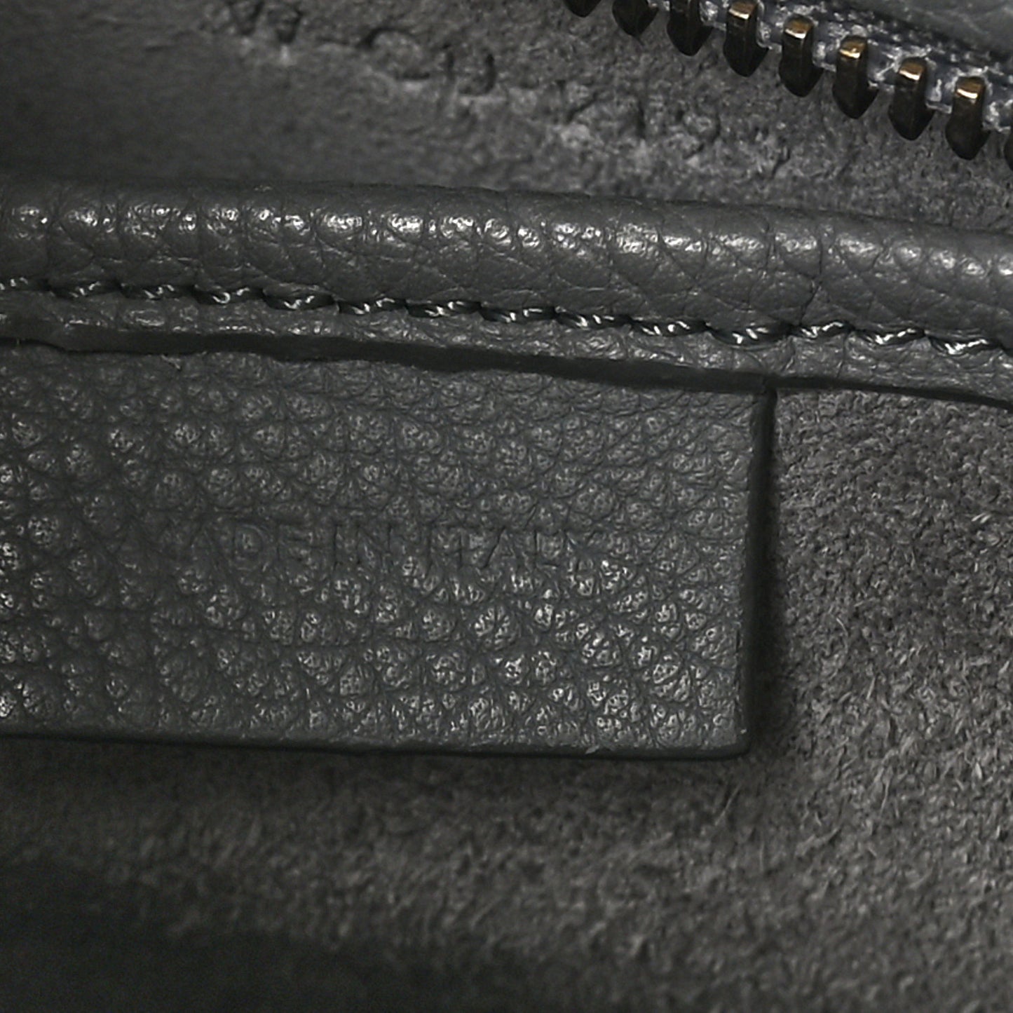 Baby Drummed Calfskin Nano Luggage Kohl