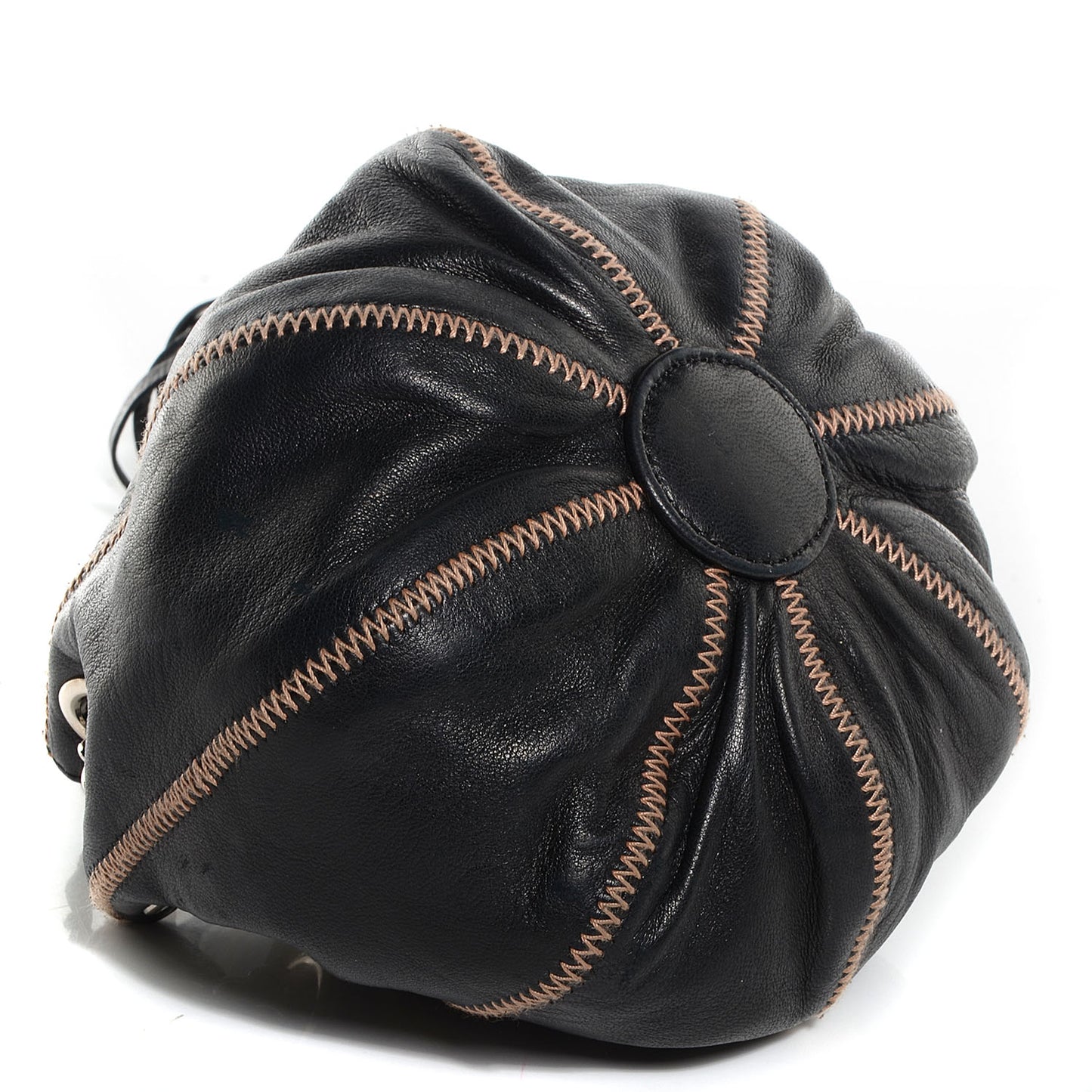 Lambskin Satin Reversible Mini Sac Cordon Black Peach