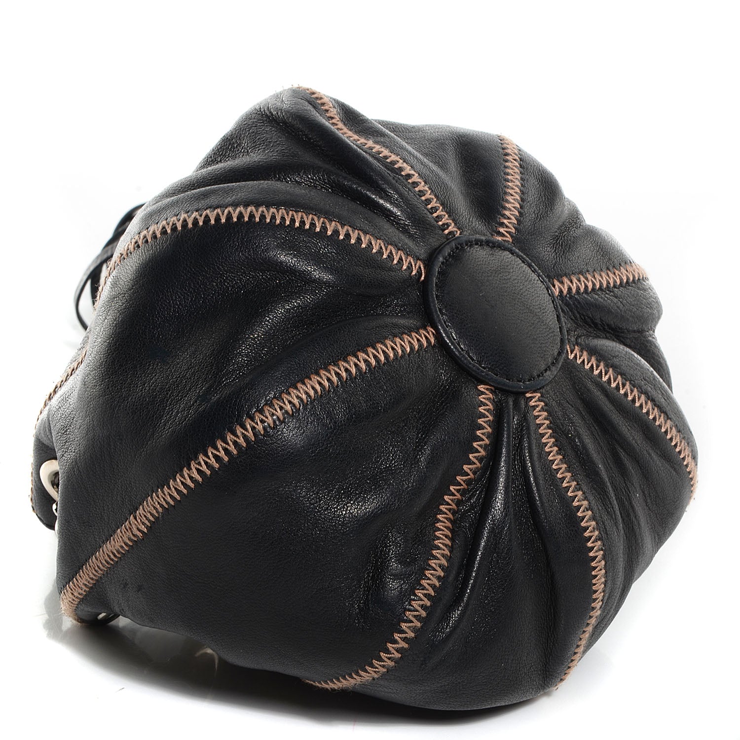 Chanel Lambskin Satin Reversible Mini Sac Cordon Black Peach 4 of 7