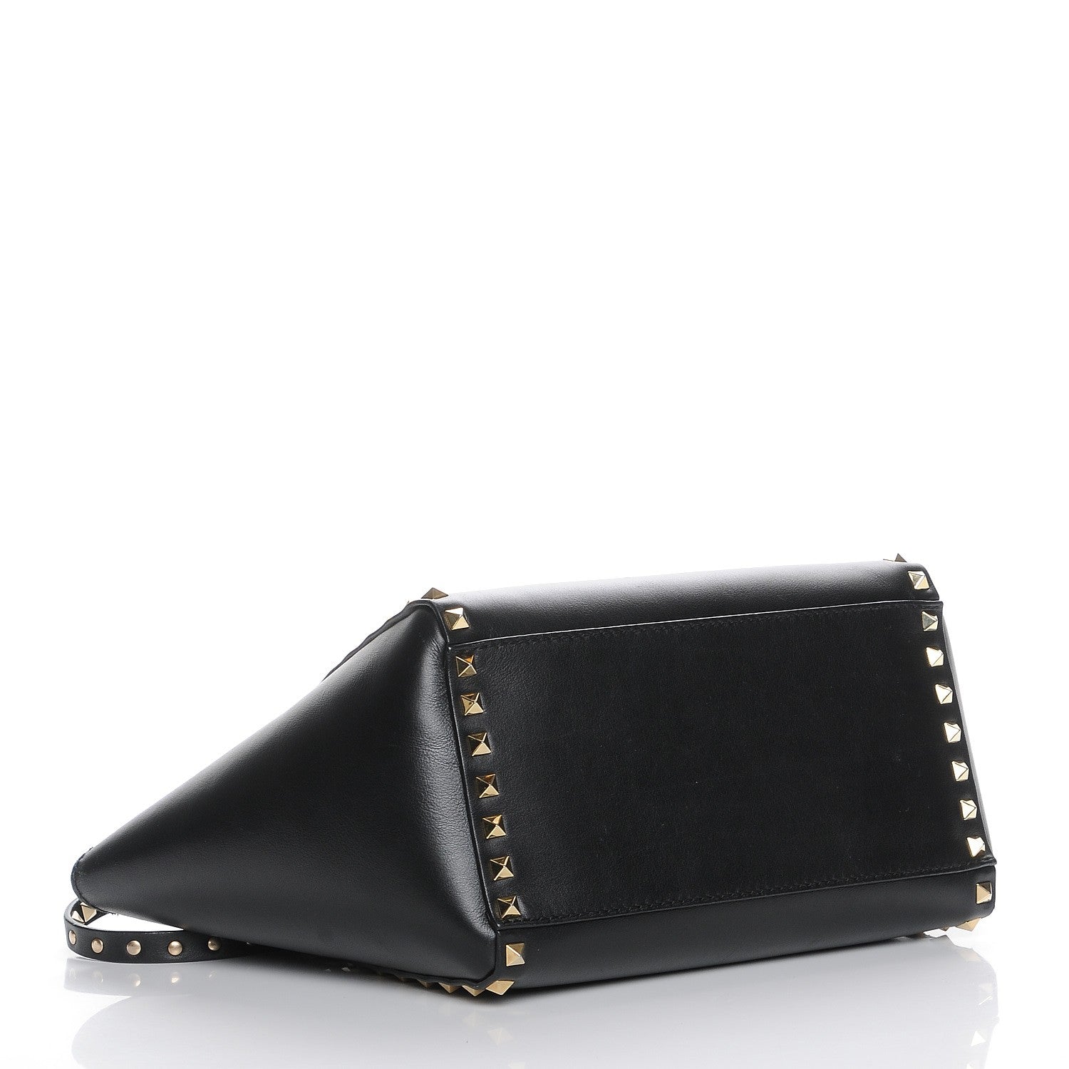 Valentino Garavani Vitello Small Rockstud Double Handle Tote Black 5 of 9