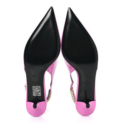 Gucci Patent Signoria 35mm Slingback Pumps 36.5 Libre Pink 5 of 9