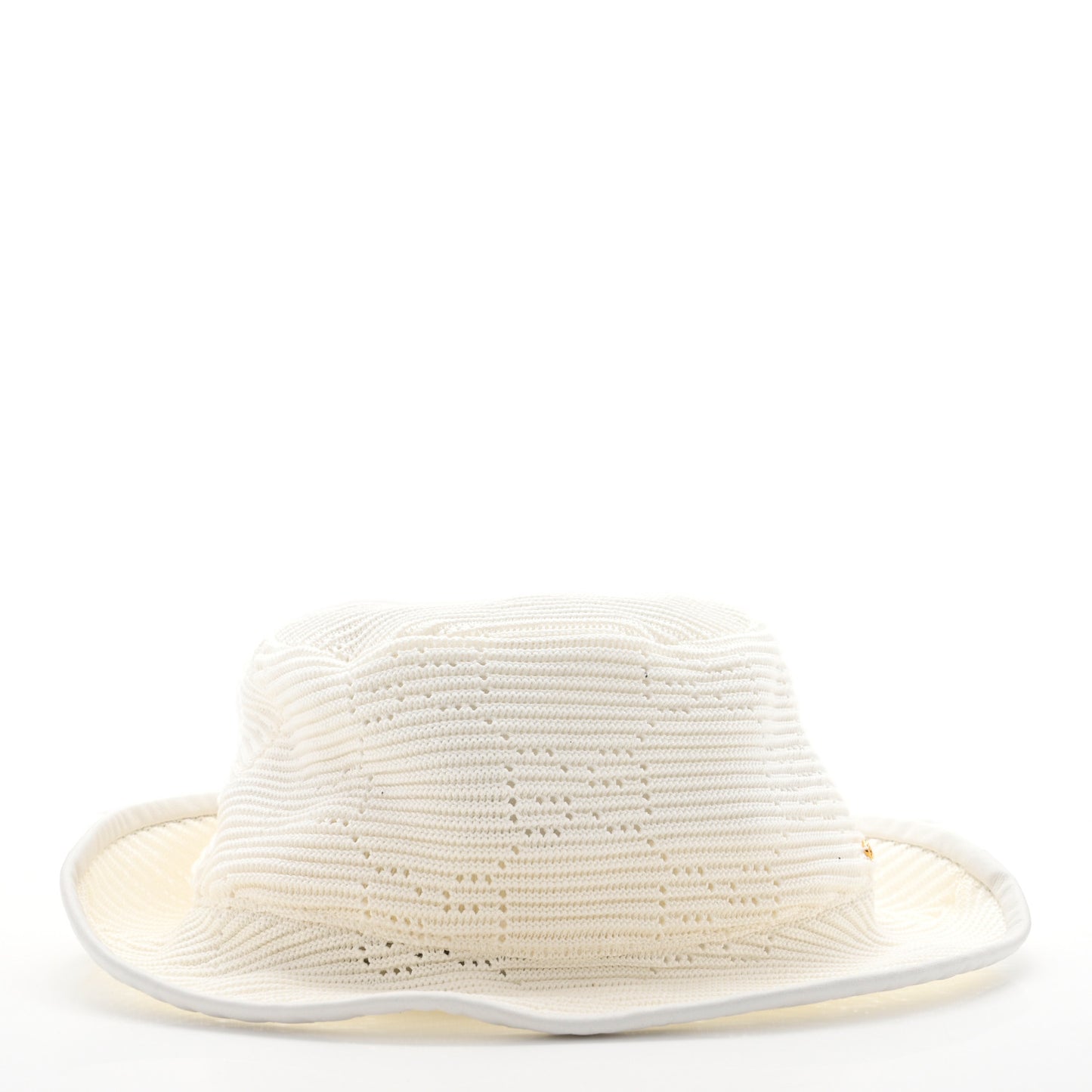 Cotton Crochet GG Monogram Bucket Hat S White