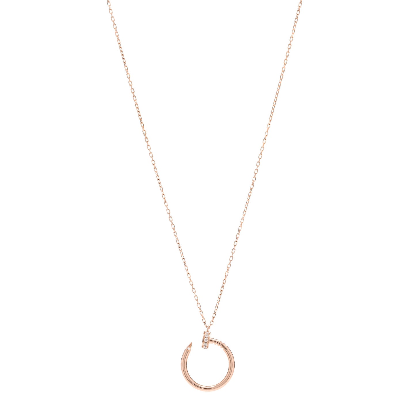 18K Pink Gold Diamond Juste Un Clou Pendant Necklace