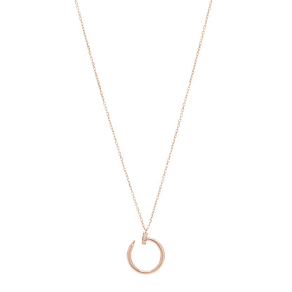 Cartier 18K Pink Gold Diamond Juste Un Clou Pendant Necklace 1 of 6