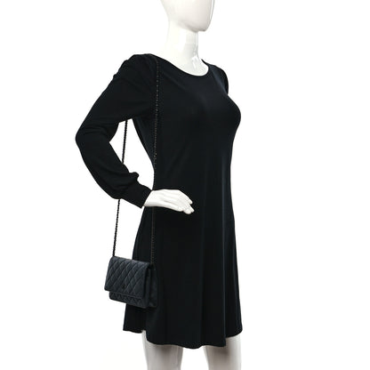 Chanel Lambskin Quilted Wallet On Chain WOC So Black 2 of 12