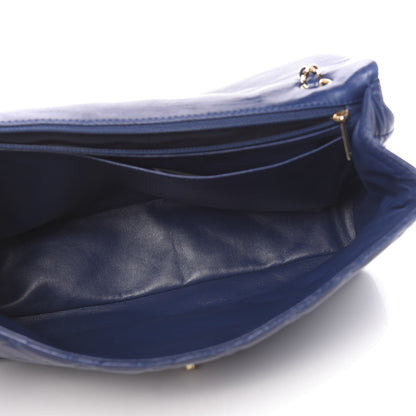 Chanel Lambskin Quilted Maxi Single Flap Dark Blue 5 of 12