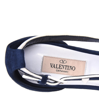 Valentino Garavani Suede Free Rockstud Cross Strap D'Orsay 55mm Pumps 38.5 Marine Optic White 7 of 18