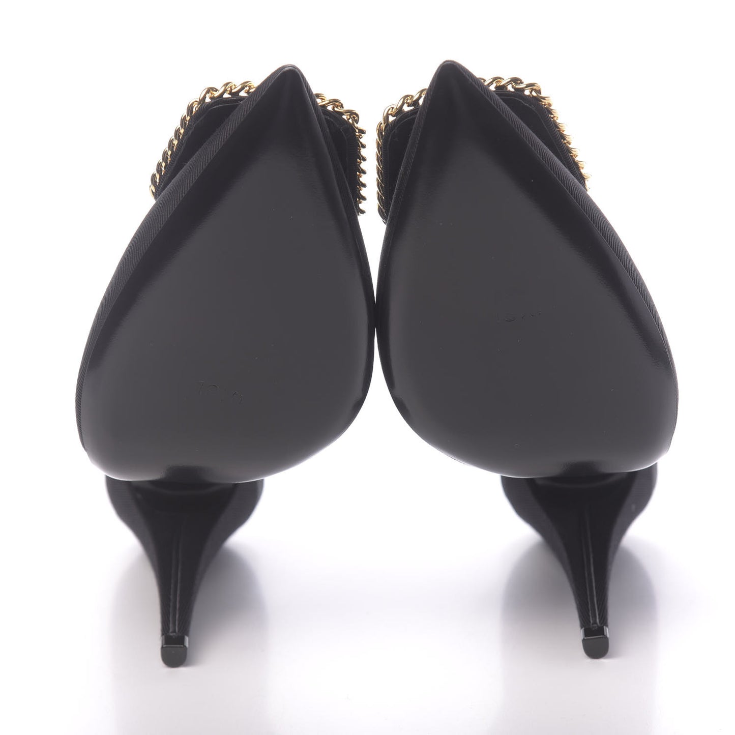 Grosgrain St. Sulpice Chain Buckle Slingback Pumps 40 Black