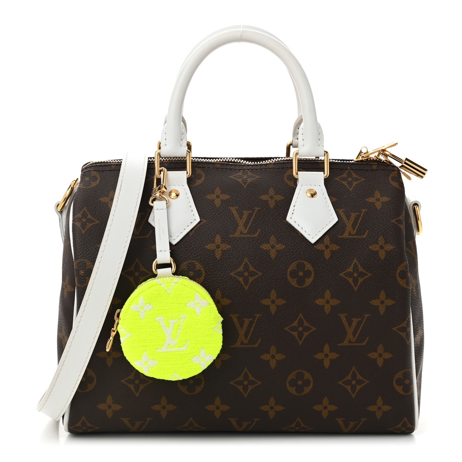 Louis Vuitton Monogram LV Match Speedy Bandouliere 25 White 1 of 9