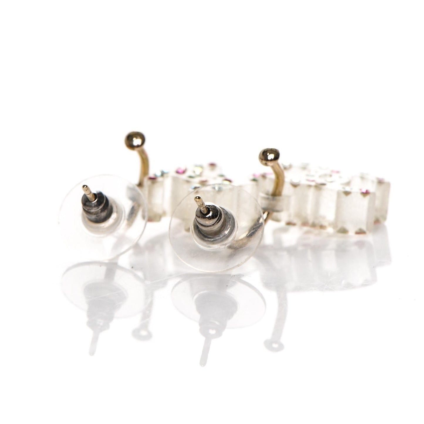 Resin Crystal CC Earrings Multicolor