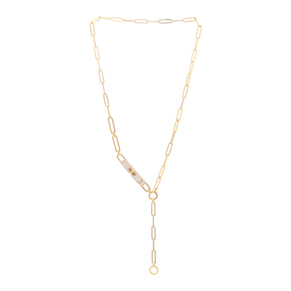 Hermes 18K Rose Gold Diamond Pave PM Kelly Chaine Lariat Necklace ST 5 of 7