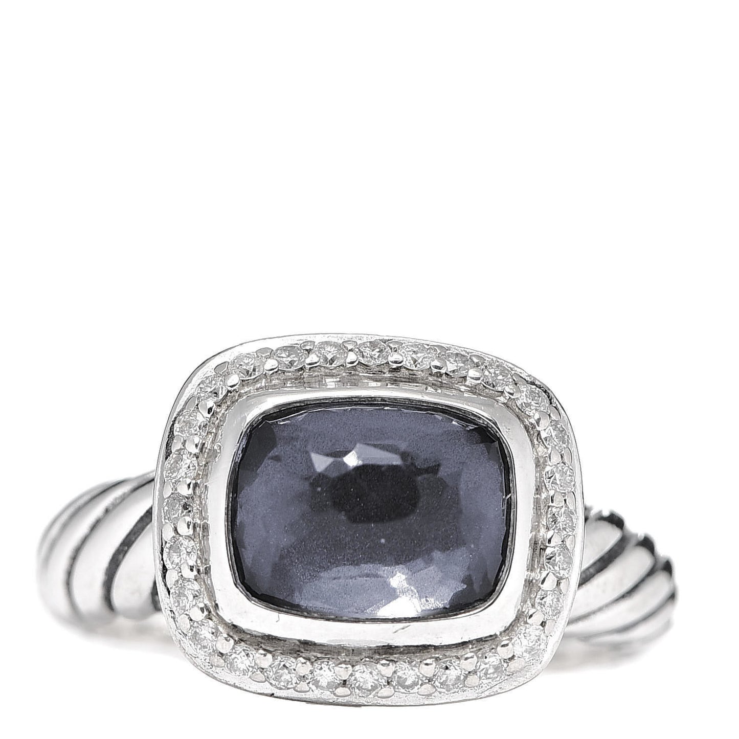 Sterling Silver Diamond Black Orchid 10mm Noblesse Ring 52 6