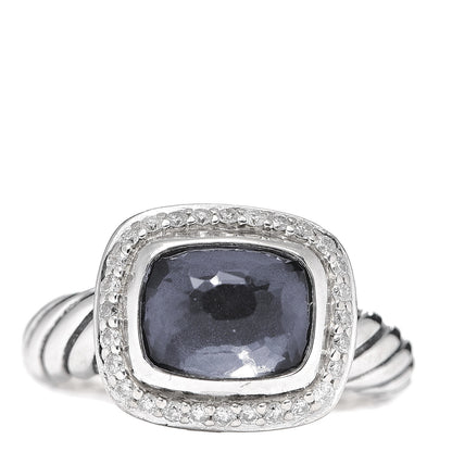 David Yurman Sterling Silver Diamond Black Orchid 10mm Noblesse Ring 52 6 1 of 5