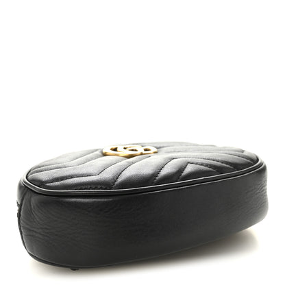 Gucci Calfskin Matelasse GG Marmont Belt Bag 95 38 Black 4 of 11
