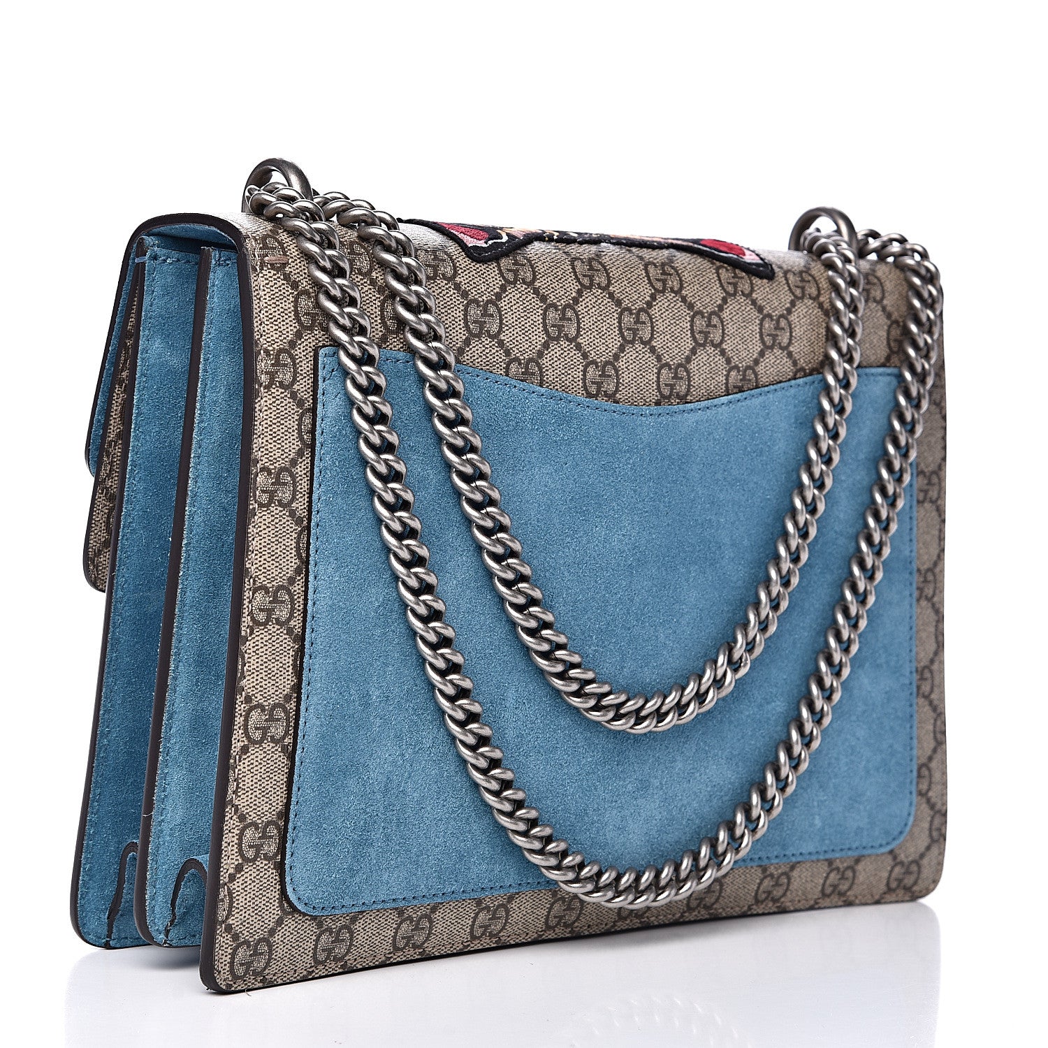 Gucci GG Supreme Monogram Angry Cat Embroidered Medium Dionysus Shoulder Bag Beige Ultramarine 2 of 11