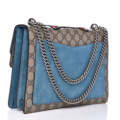 Gucci GG Supreme Monogram Angry Cat Embroidered Medium Dionysus Shoulder Bag Beige Ultramarine 2 of 11