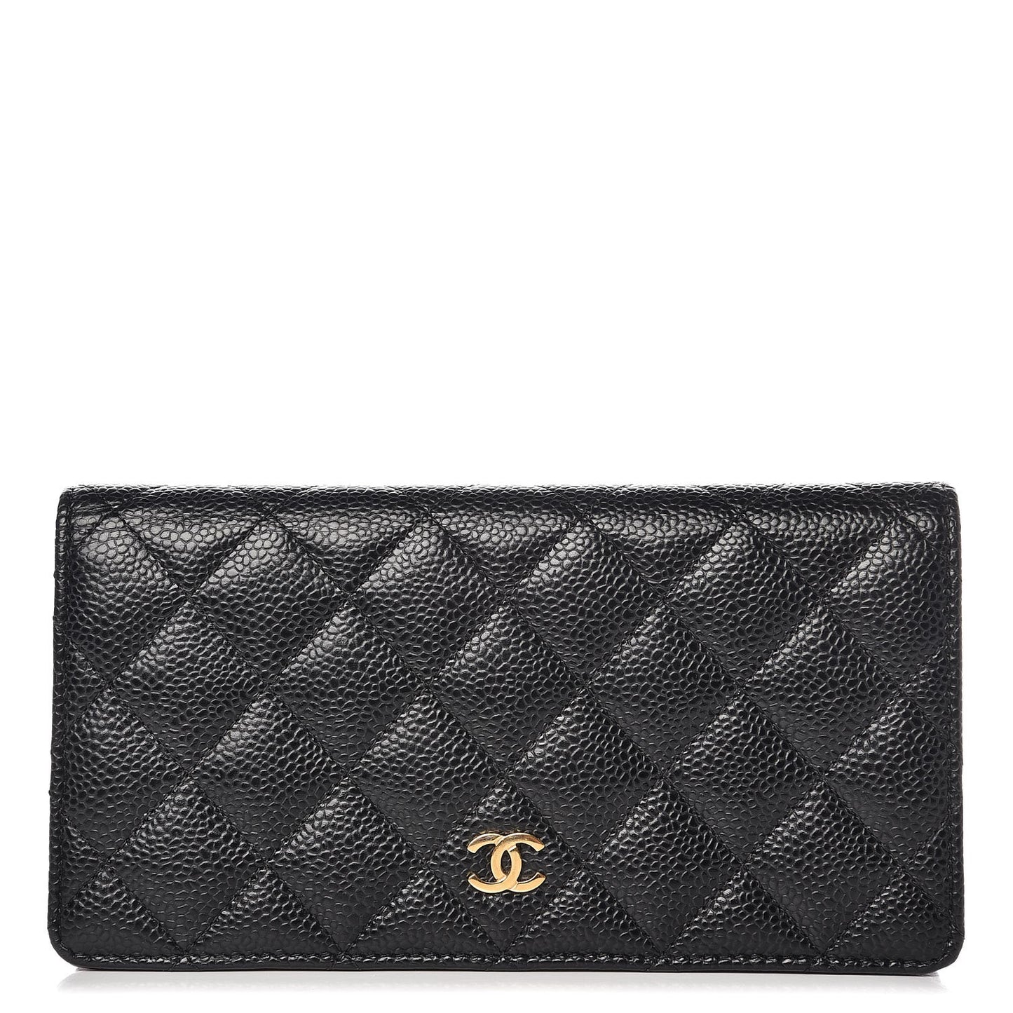 Caviar Quilted Yen Wallet Black
