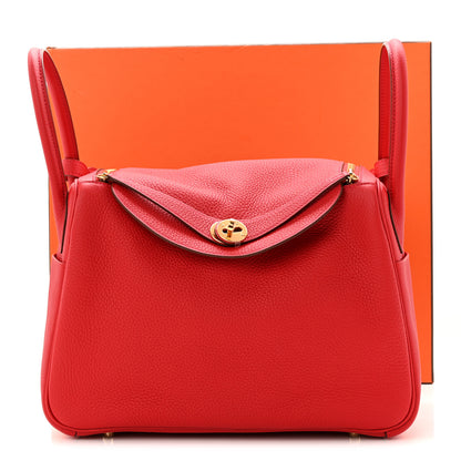 Hermes Taurillon Clemence Lindy 30 Rouge Casaque 11 of 11