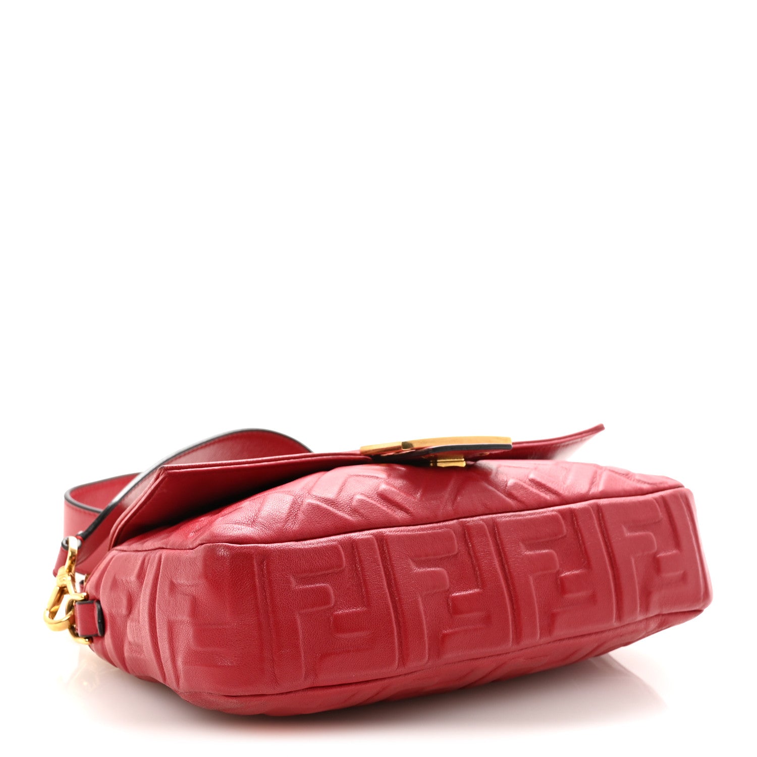 Fendi Nappa FF 1974 Embossed Baguette Fragola 5 of 10