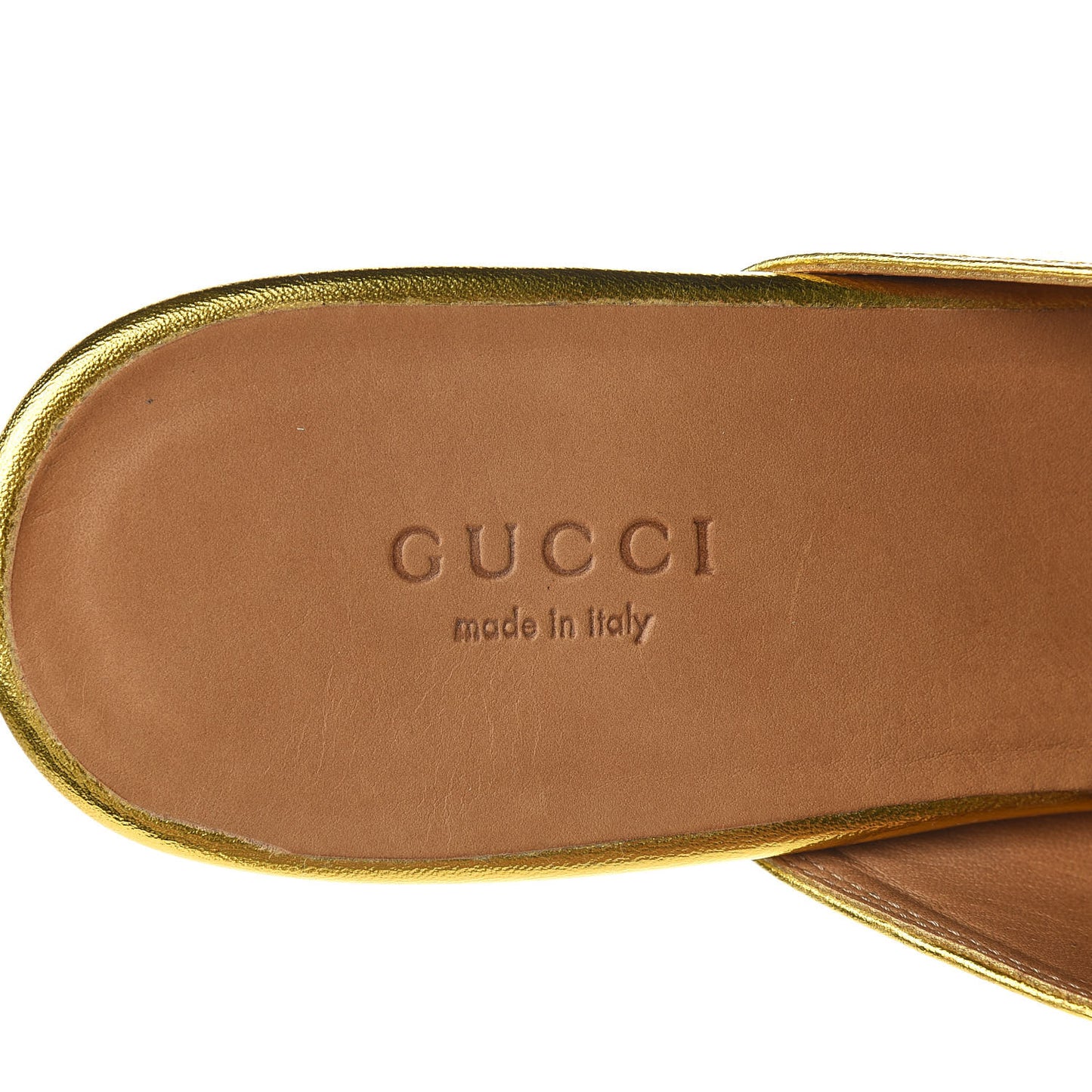 Metallic Nappa Womens Princetown Slippers 38.5 Gold
