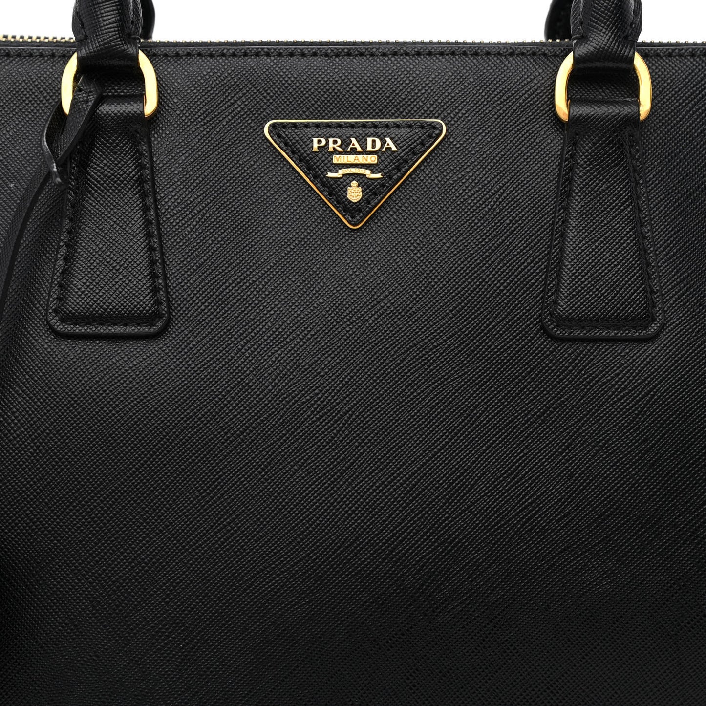 Saffiano Medium Galleria Double Zip Tote Black