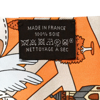 Hermes Silk Les Nouveaux Amoureux de Paris Twilly Orange Ciel Beige 4 of 4