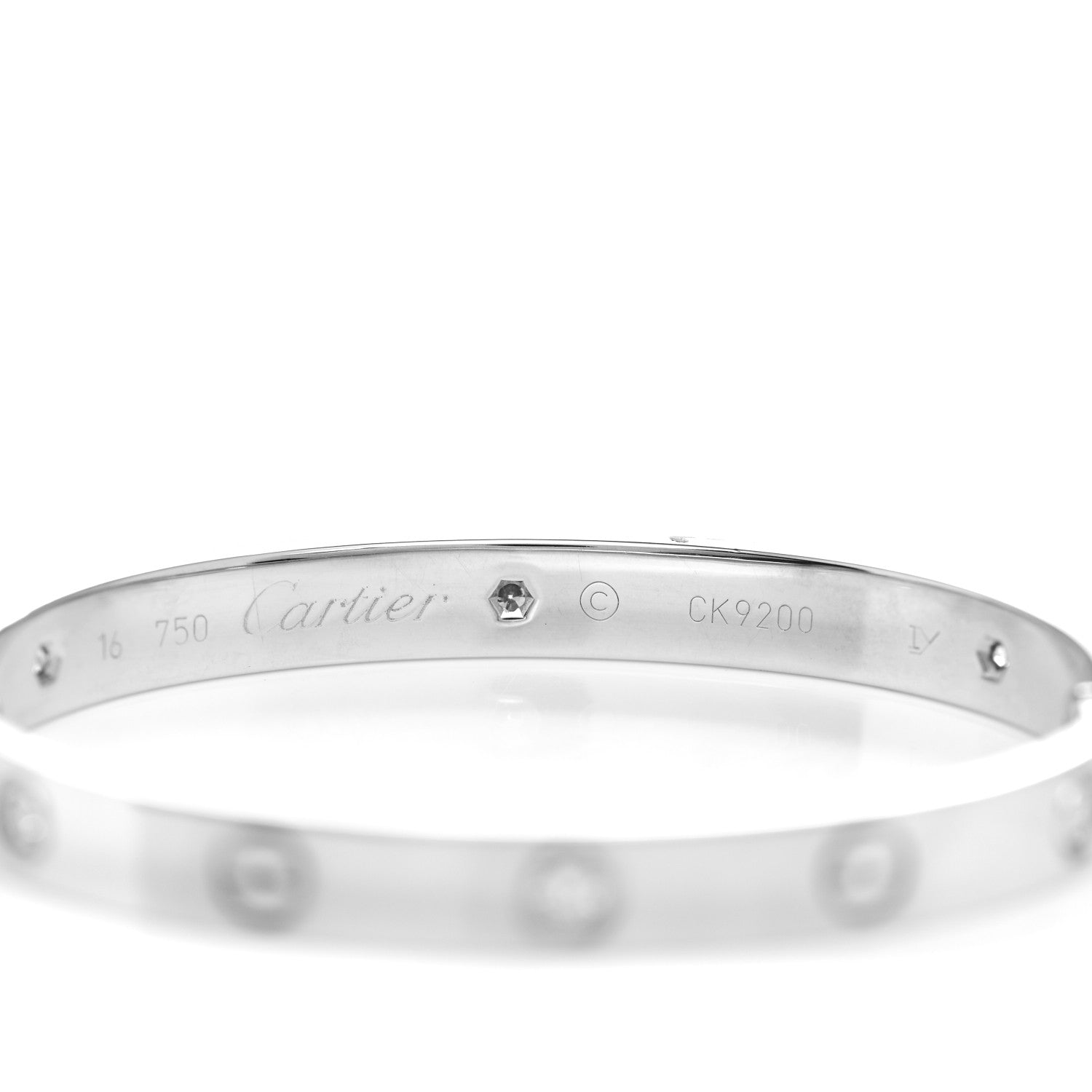 Cartier 18K White Gold 6 Diamond LOVE Bracelet 16 4 of 4