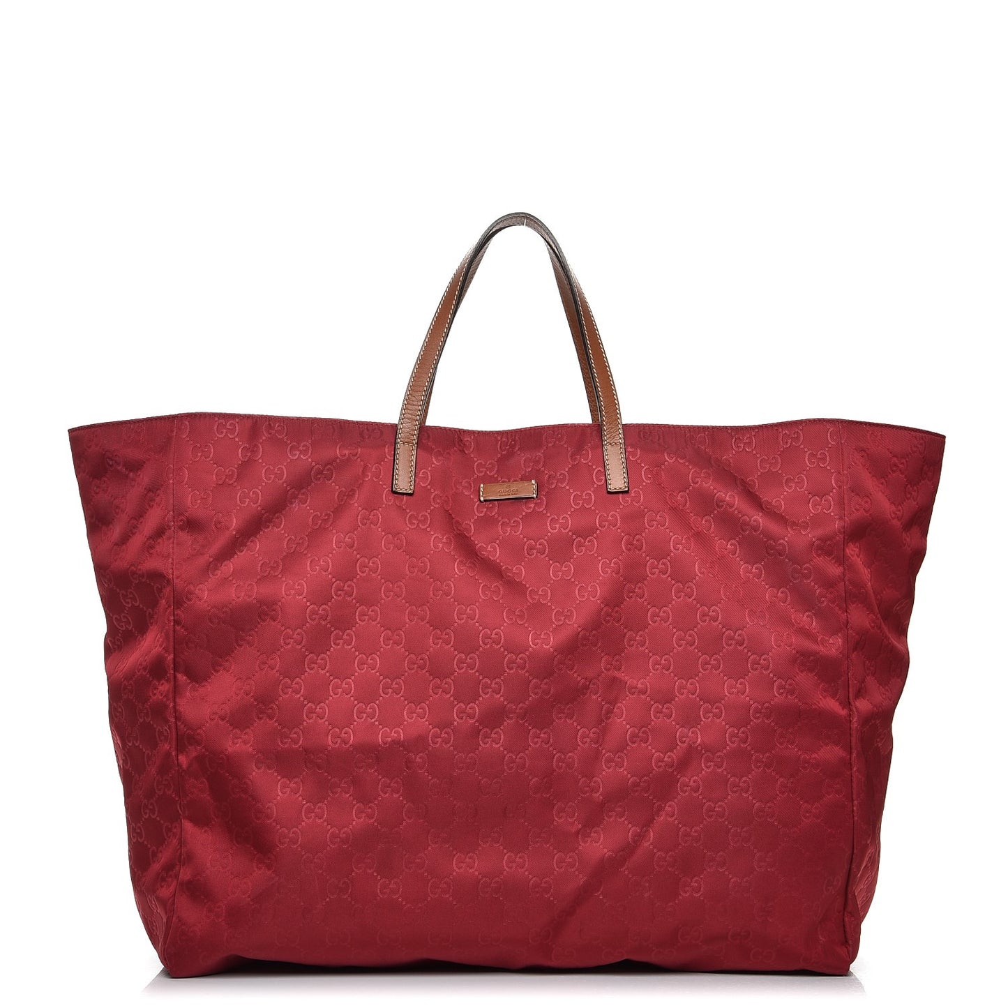 Nylon Monogram Large Tote Red