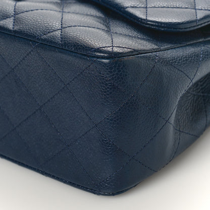 Chanel Caviar Quilted Jumbo Double Flap Navy Blue 9 of 9