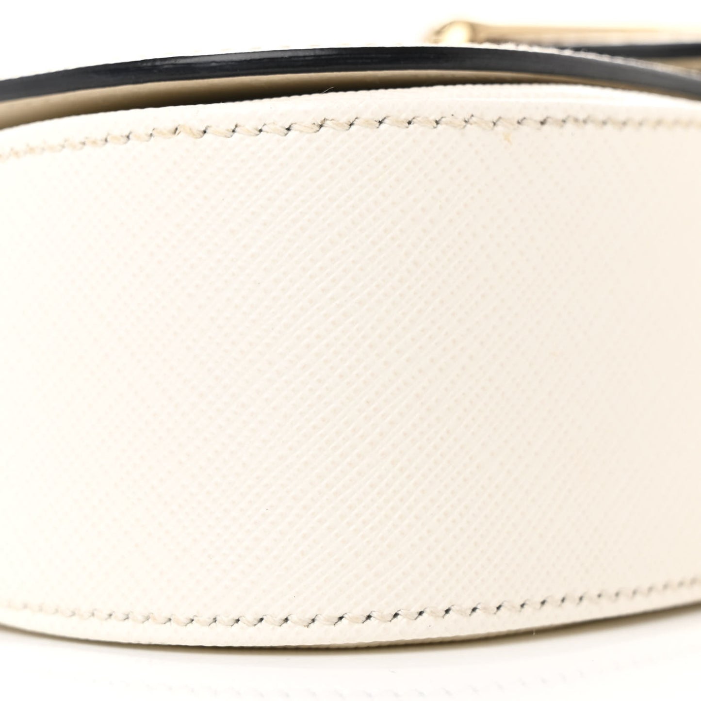 Saffiano Lux Sidonie Small Chain Crossbody Bag White