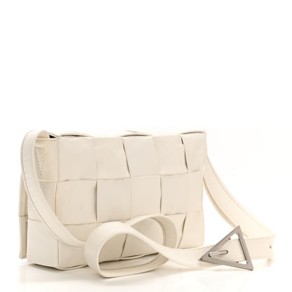 Bottega Veneta Paper Calfskin Maxi Intreccio Cassette Crossbody Bag White 3 of 11